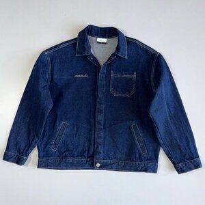 1993studio Logo Embroidered Raw Denim Work Jacket - XL